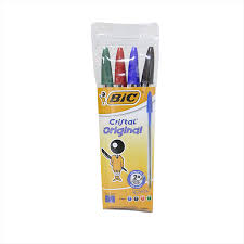 POCHETTE 4 STYLO A BILLE CRISTAL ORIGINAL BIC