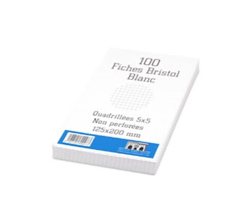 [619210] FICHE BRISTOL BLANC RIBAT